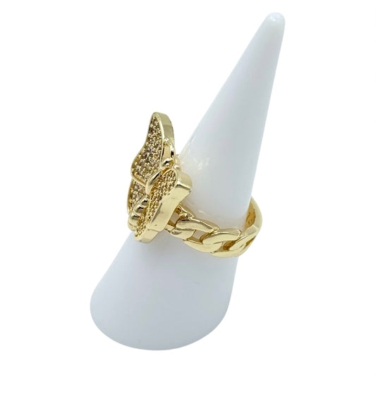 Ring Butterfly Sparkling Crystal