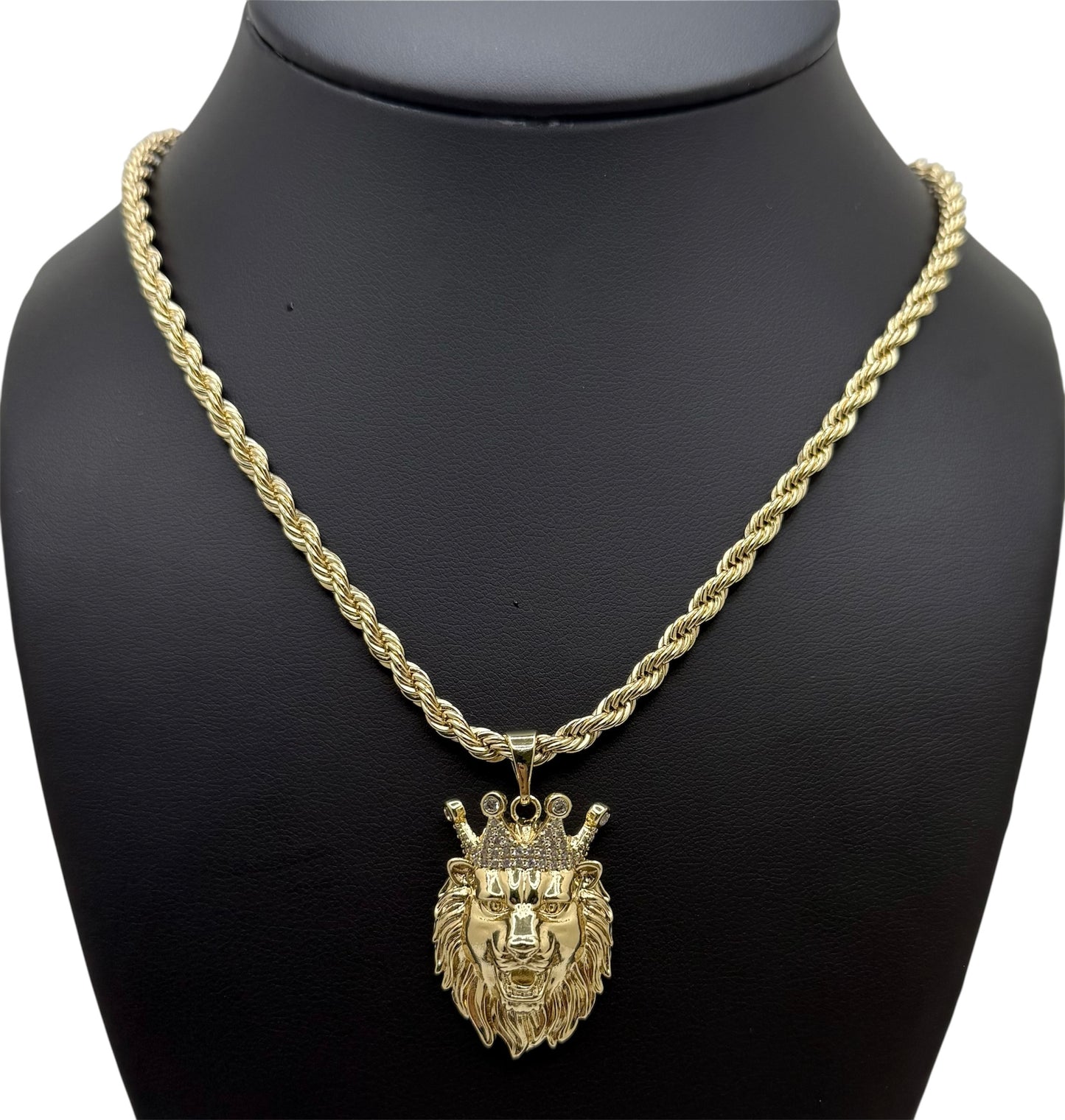 Lion with Crown Rope Necklace