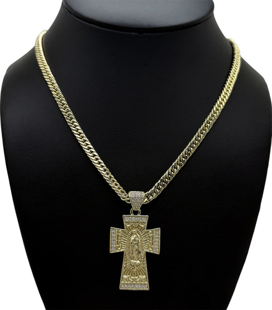 Cross Virgin Guadalupe Necklace