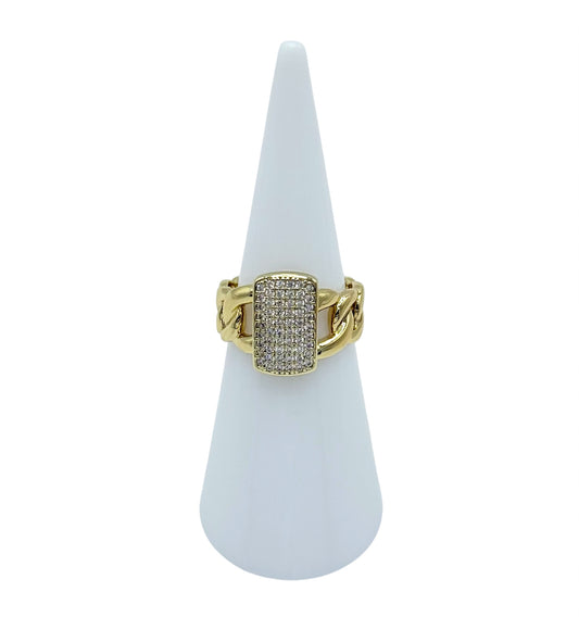 Ring Square Shape Crystal