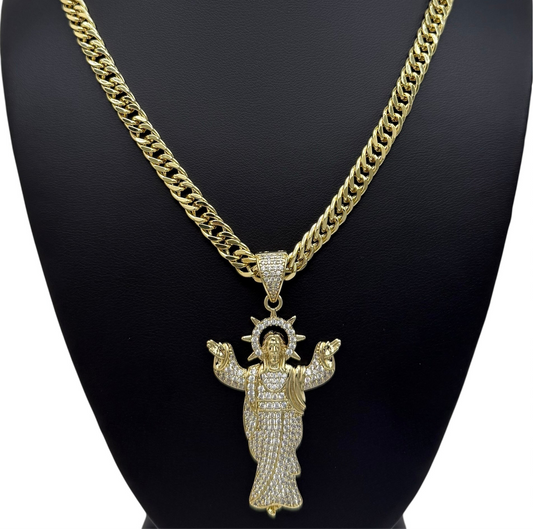 Jesus Chris Crystal Necklace