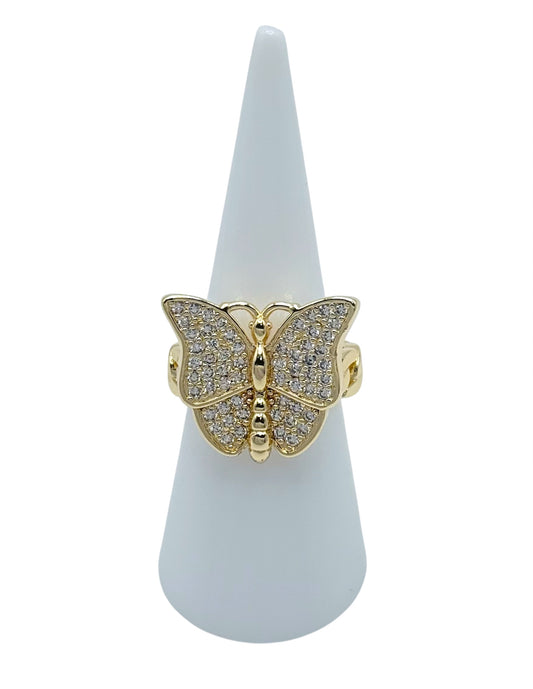 Ring Butterfly Sparkling Crystal
